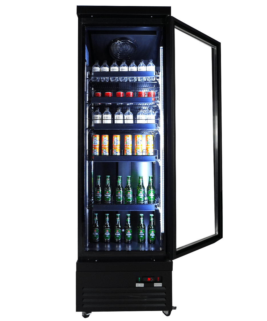 CombiSteel REFRIGERATOR 1 GLASS DOOR BLACK CEB-500R BL