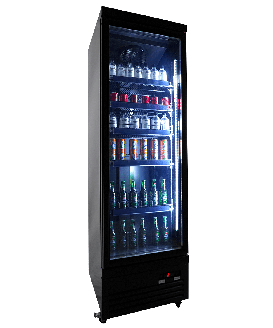 CombiSteel REFRIGERATOR 1 GLASS DOOR BLACK CEB-500R BL