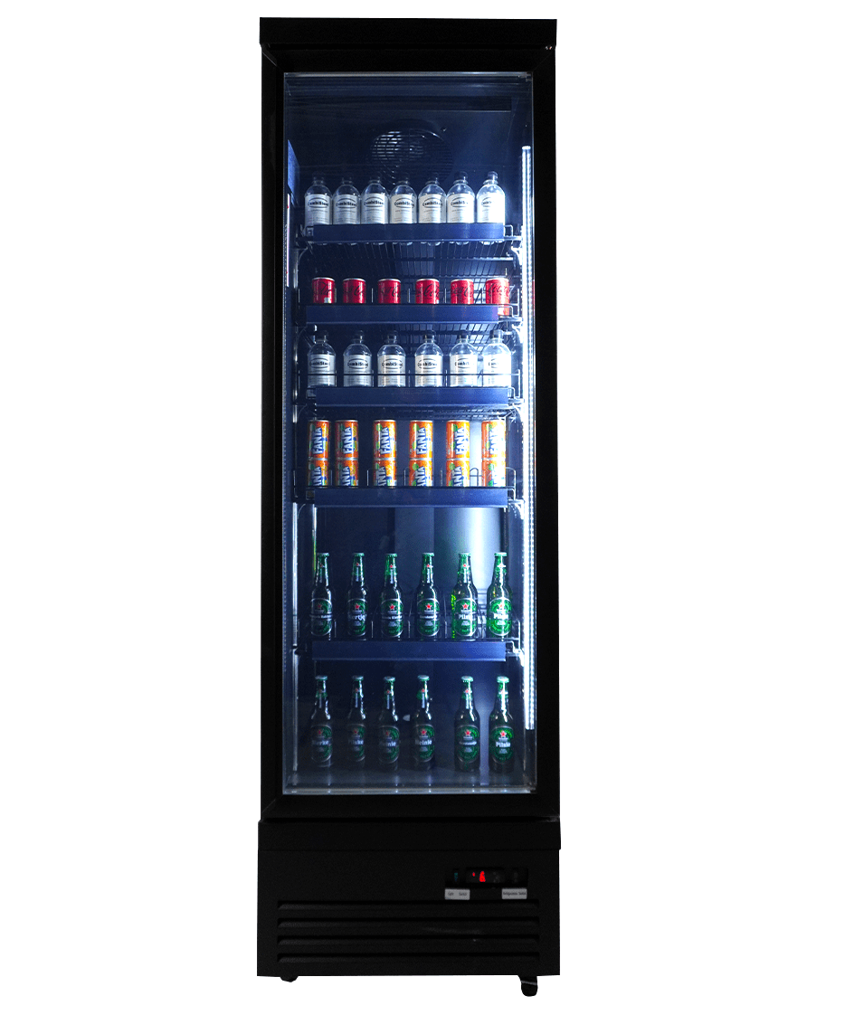 CombiSteel REFRIGERATOR 1 GLASS DOOR BLACK CEB-500R BL