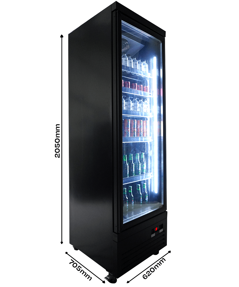 CombiSteel REFRIGERATOR 1 GLASS DOOR BLACK CEB-500R BL