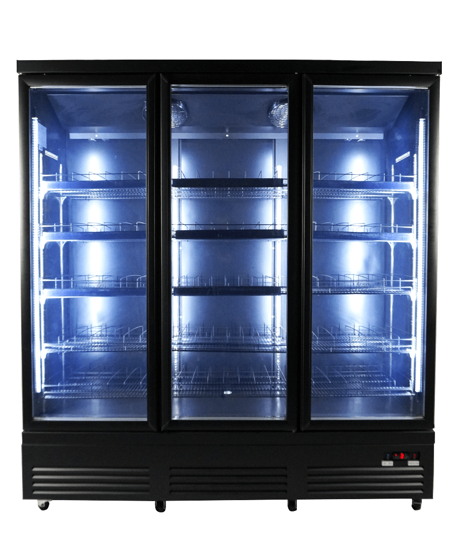 CombiSteel REFRIGERATOR 3 GLASS DOORS BLACK CEB-1600R BL
