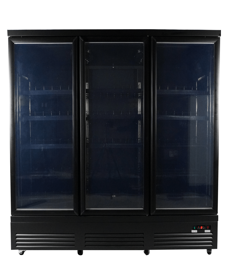 CombiSteel REFRIGERATOR 3 GLASS DOORS BLACK CEB-1600R BL