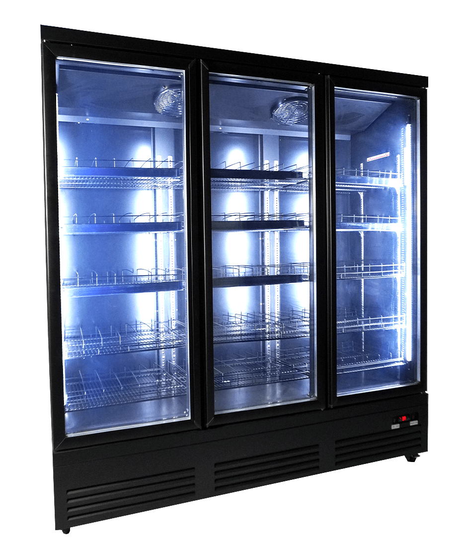 CombiSteel REFRIGERATOR 3 GLASS DOORS BLACK CEB-1600R BL
