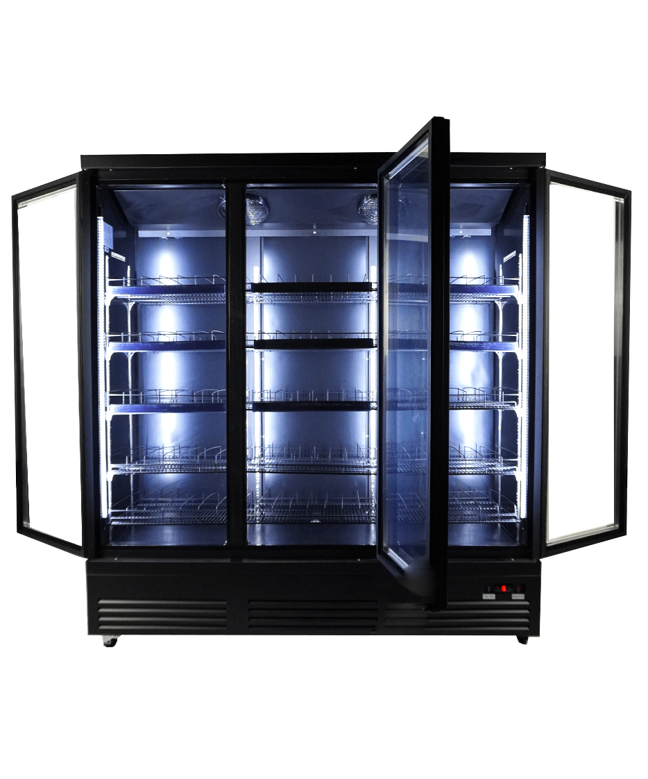 CombiSteel REFRIGERATOR 3 GLASS DOORS BLACK CEB-1600R BL