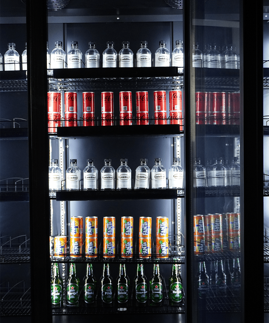 CombiSteel REFRIGERATOR 3 GLASS DOORS BLACK CEB-1600R BL