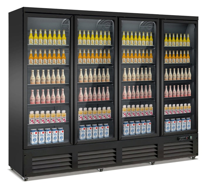 CombiSteel REFRIGERATOR 4 GLASS DOORS BLACK CEB-2000R BL   *TRANSPORT ON REQUEST* – commercial catering equipment