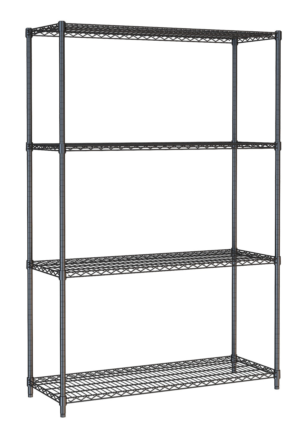 CombiSteel SHELF UNITS 4 LEVELS 1200 BLACK FLAT PACKED