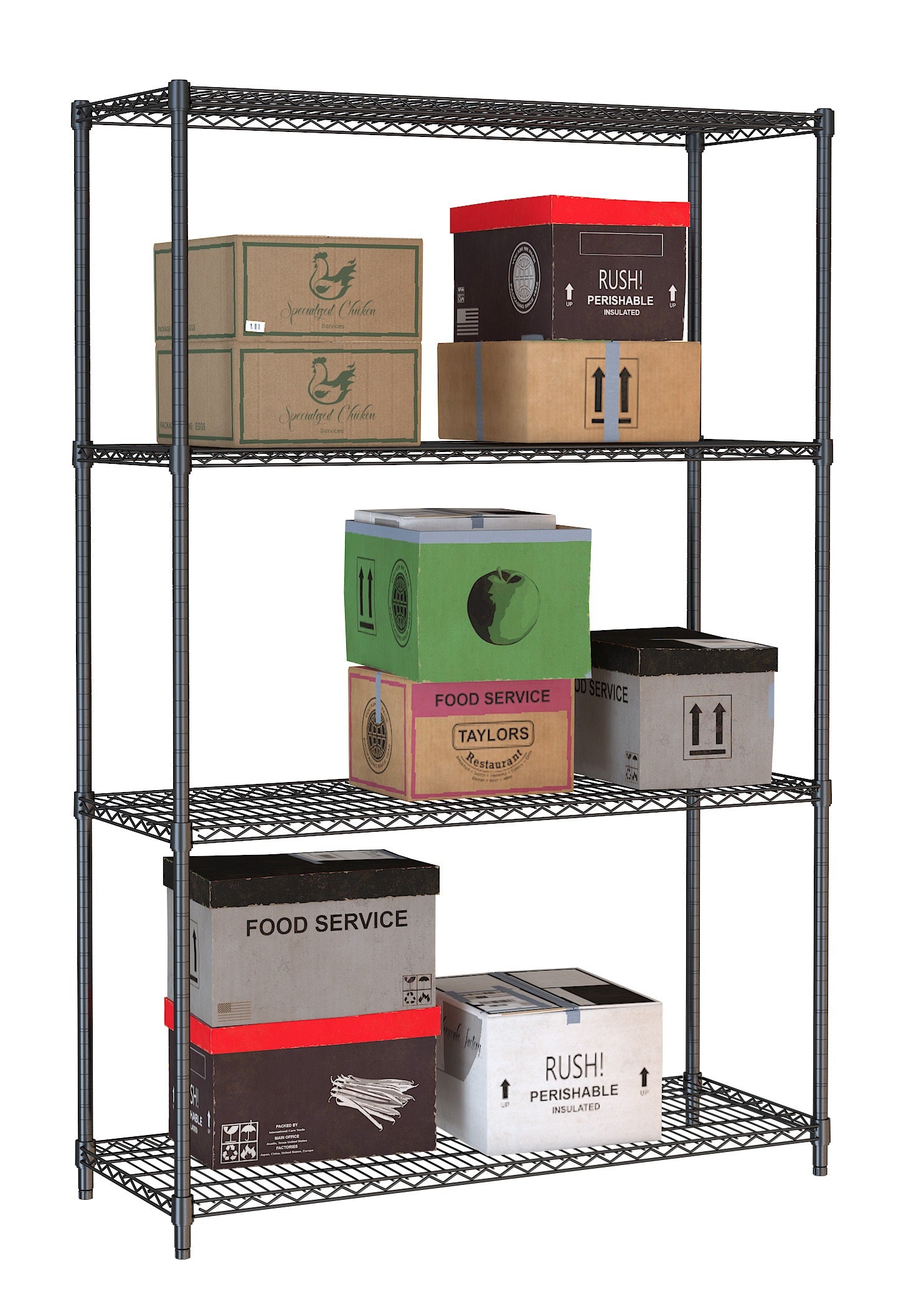 CombiSteel SHELF UNITS 4 LEVELS 1200 BLACK FLAT PACKED
