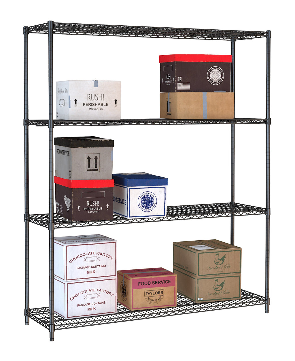CombiSteel SHELF UNITS 4 LEVELS 1500 BLACK FLAT PACKED