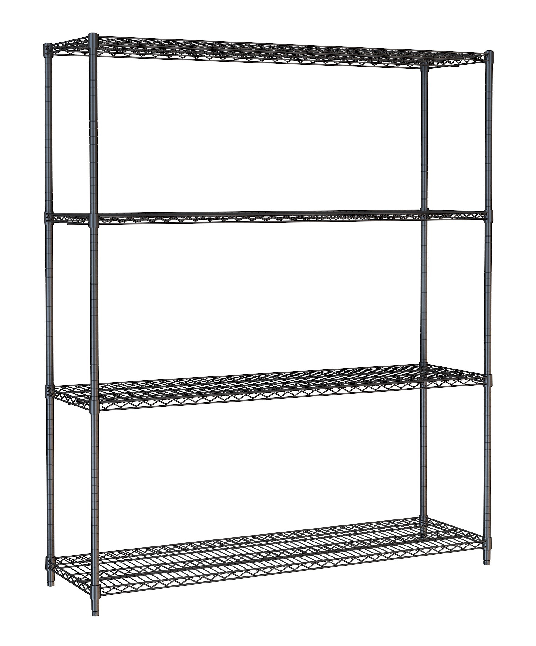 CombiSteel SHELF UNITS 4 LEVELS 1500 BLACK FLAT PACKED