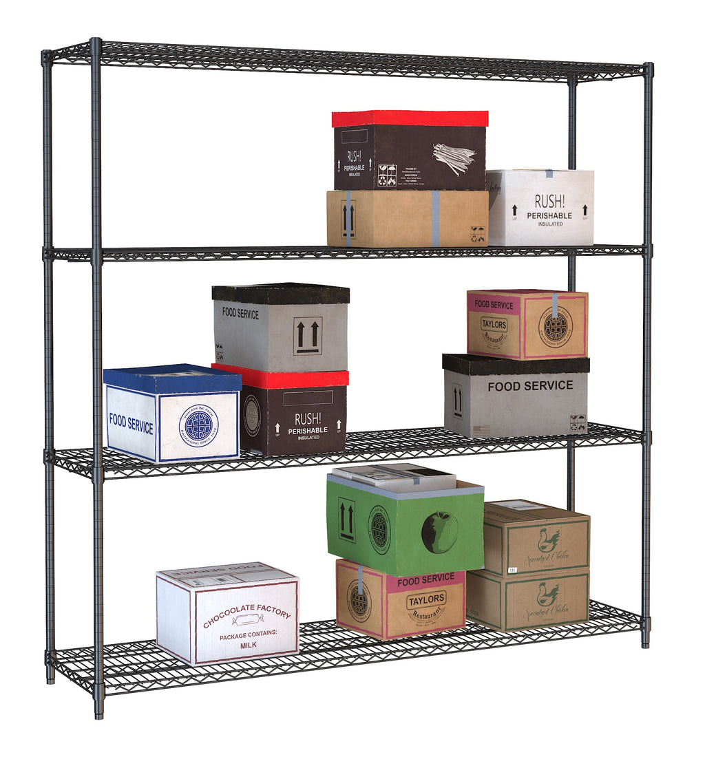 CombiSteel SHELF UNITS 4 LEVELS 1800 BLACK FLAT PACKED