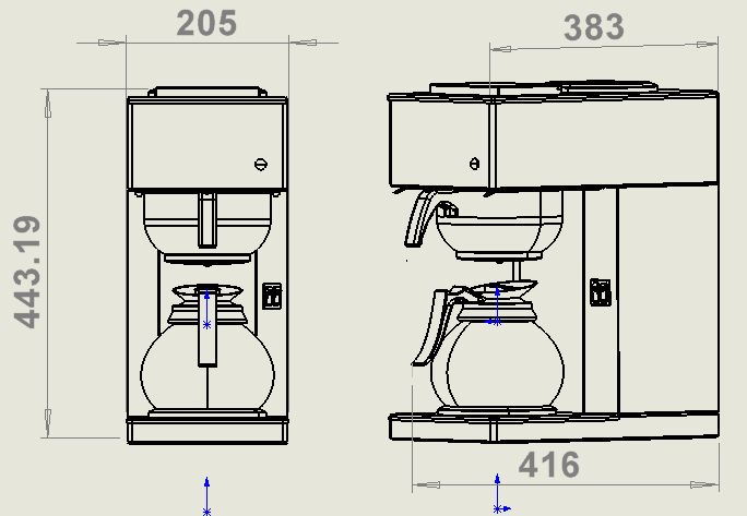CombiSteel COFFEE MACHINE INCL. 1 GLASS COFFEE JUG 1.8L