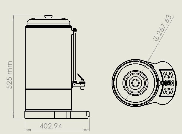 CombiSteel COFFEE PERCOLATOR DOUBLE WALL 6L - 40 CUPS