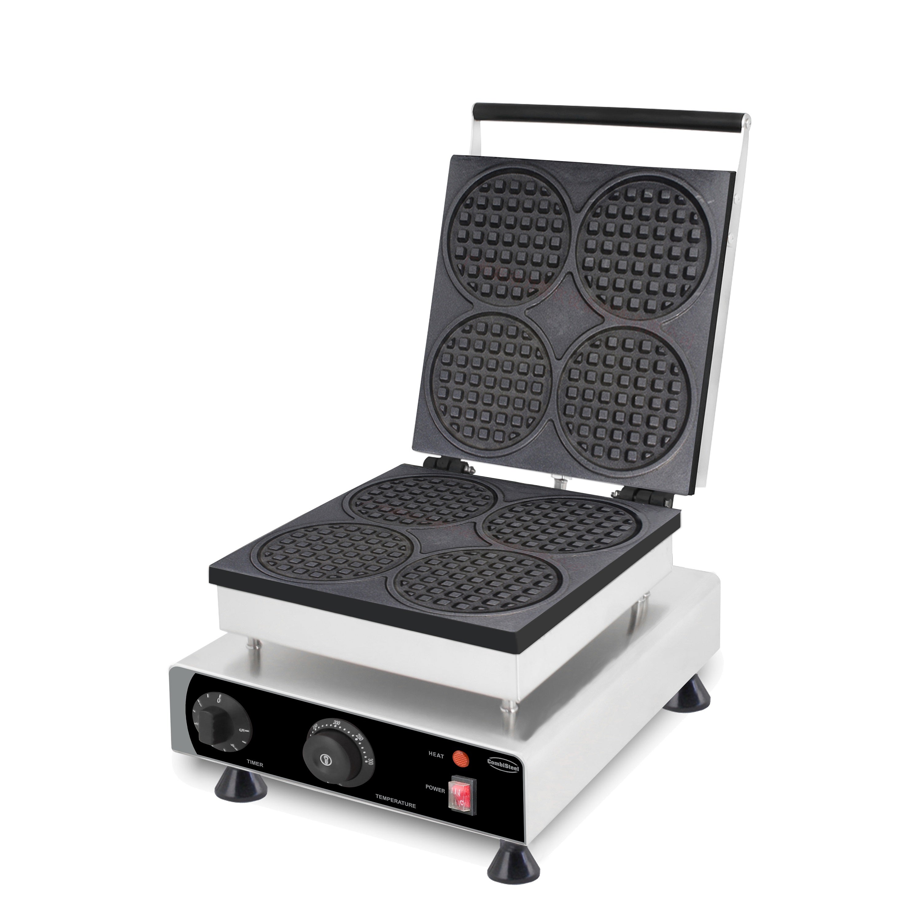 CombiSteel WAFFLE IRON 4PCS ROUND WAFFLES