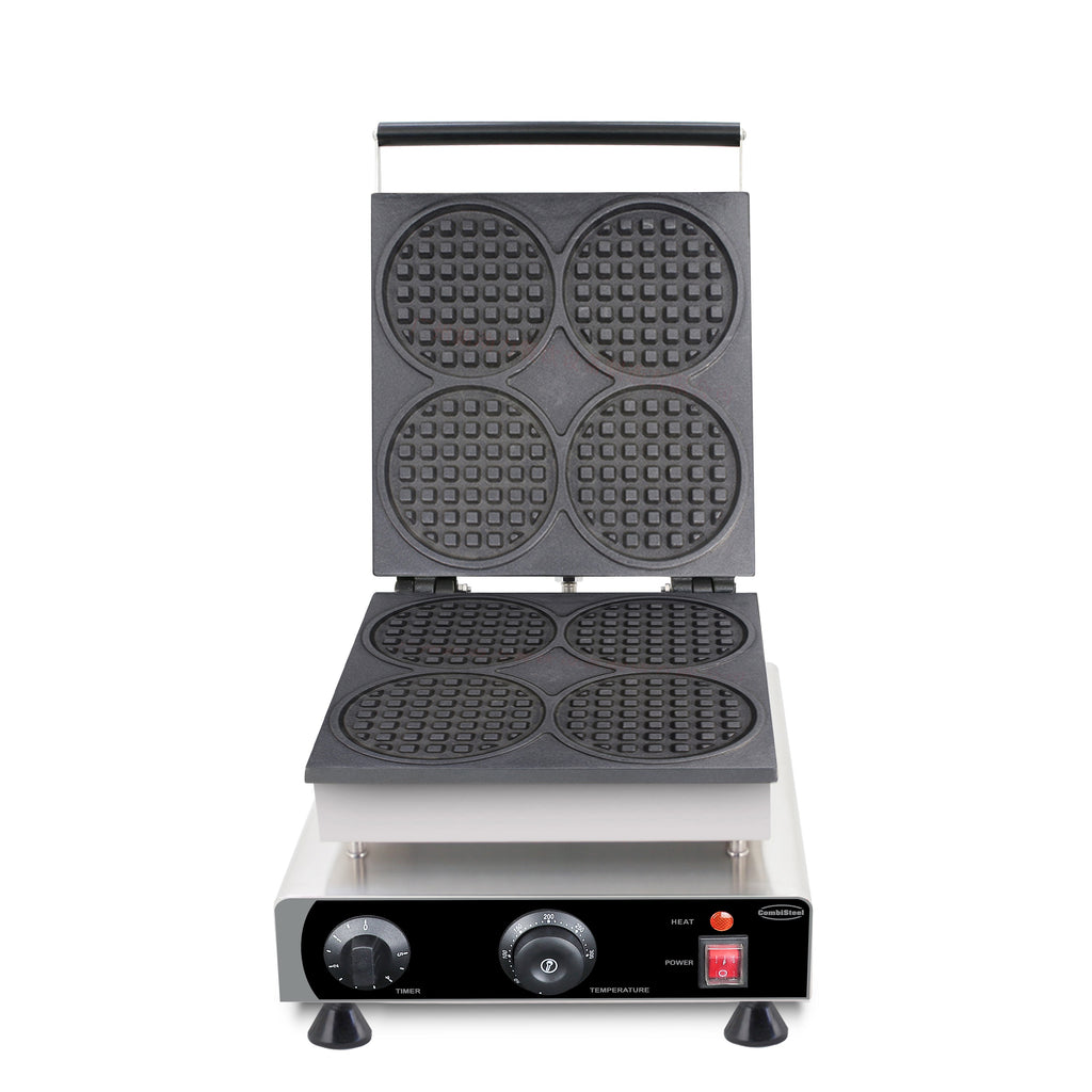 CombiSteel WAFFLE IRON 4PCS ROUND WAFFLES