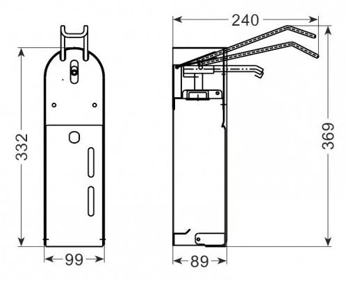 CombiSteel DISINFECTION POST INCL. ELBOW-OPERATED DISPENER