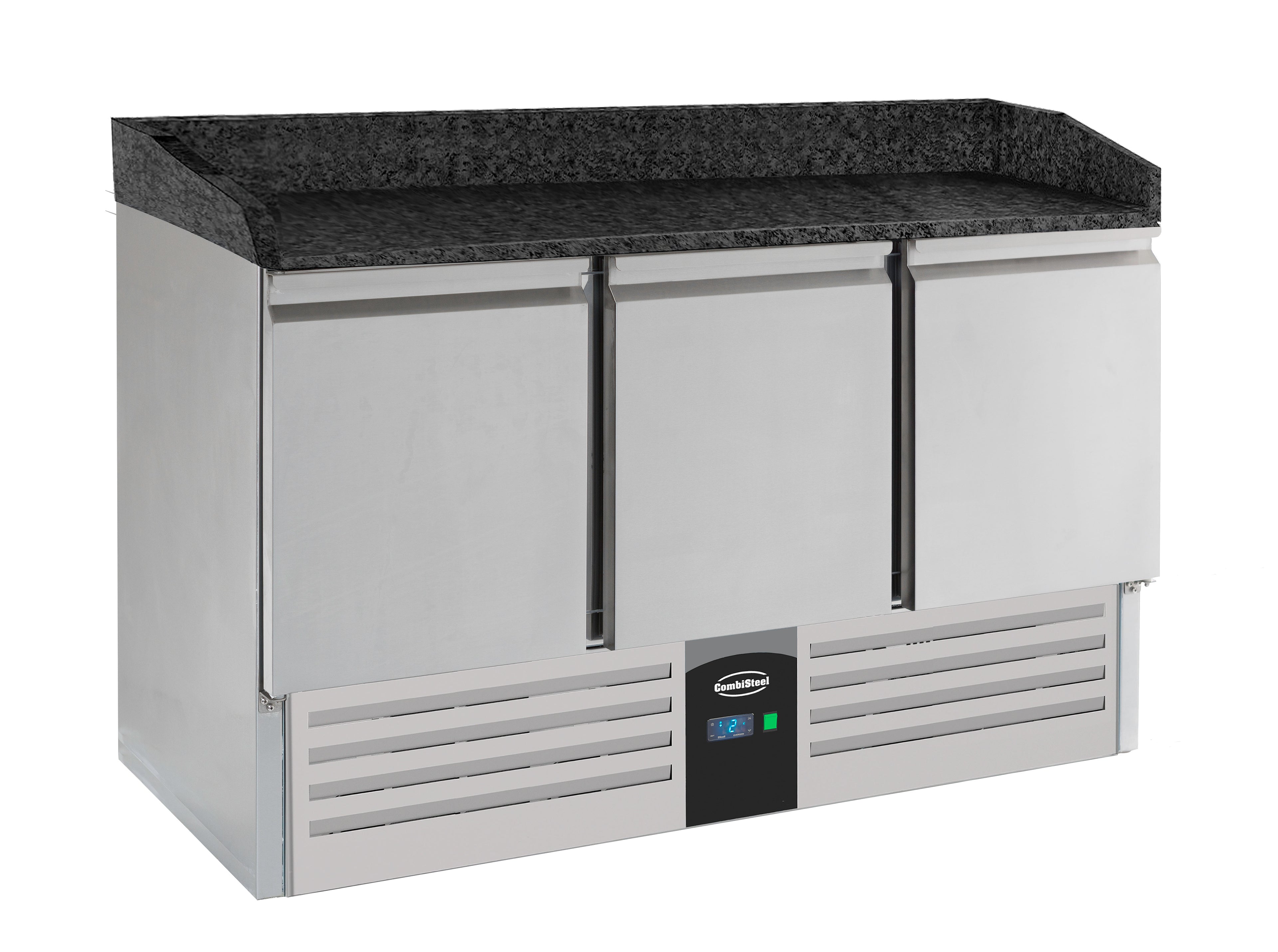 CombiSteel PIZZA COUNTER 3 DOORS BLACK GRANITE WORKTOP – commercial catering equipment