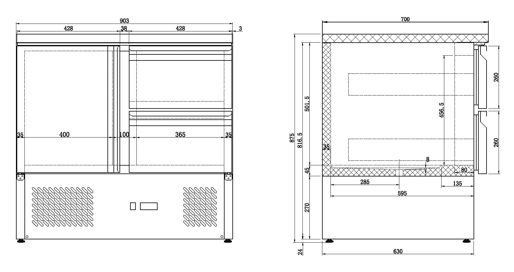 CombiSteel REFRIGERATED COUNTER 1 DOOR/2 DRAWERS