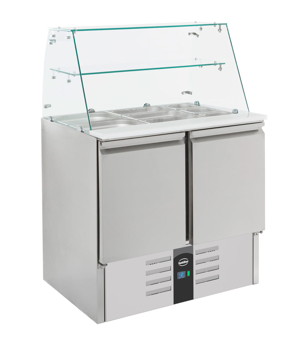 CombiSteel REFRIGERATED SALADETTE WITH GLASS COVER 2 DOORS