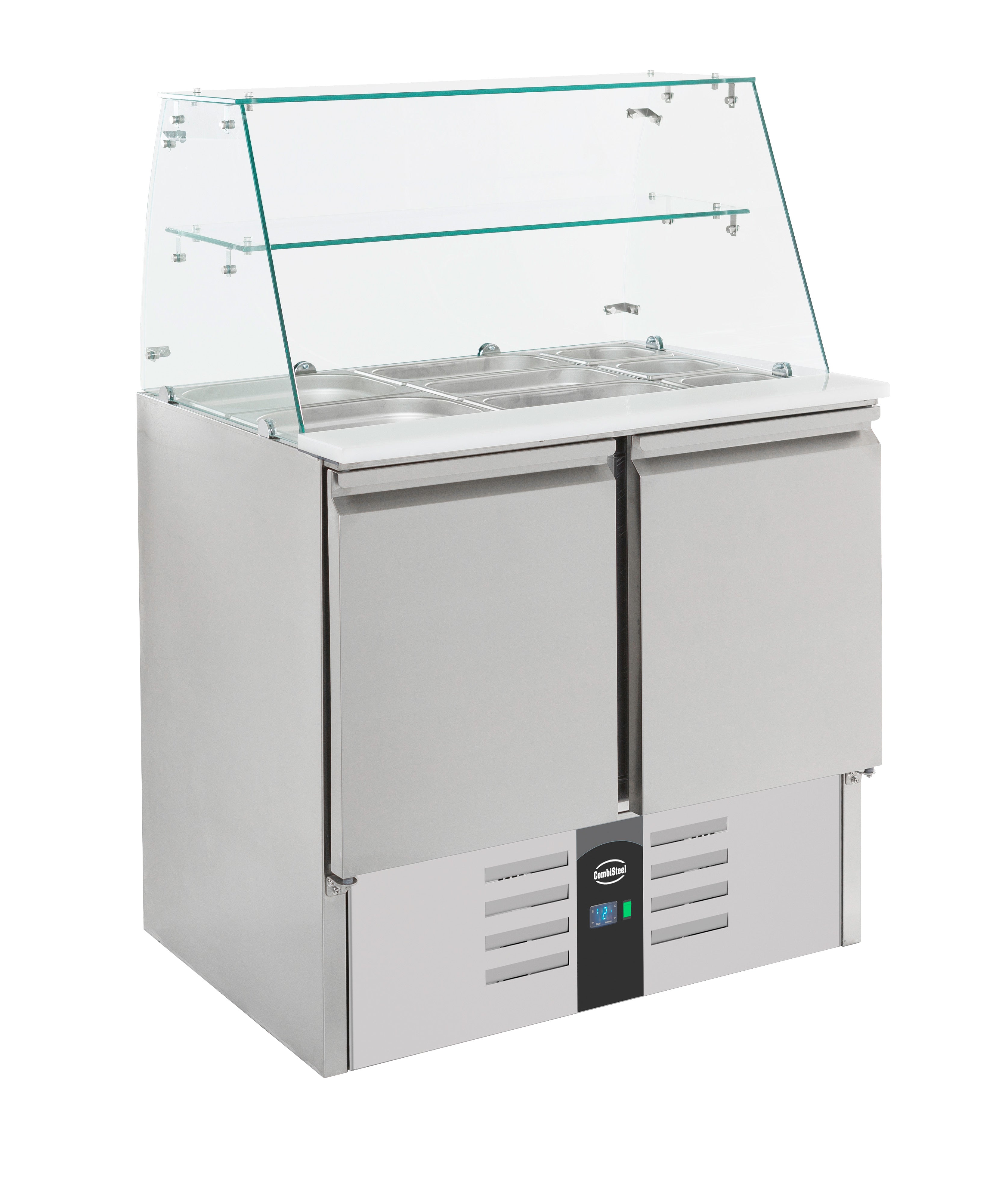 CombiSteel REFRIGERATED SALADETTE WITH GLASS COVER 2 DOORS