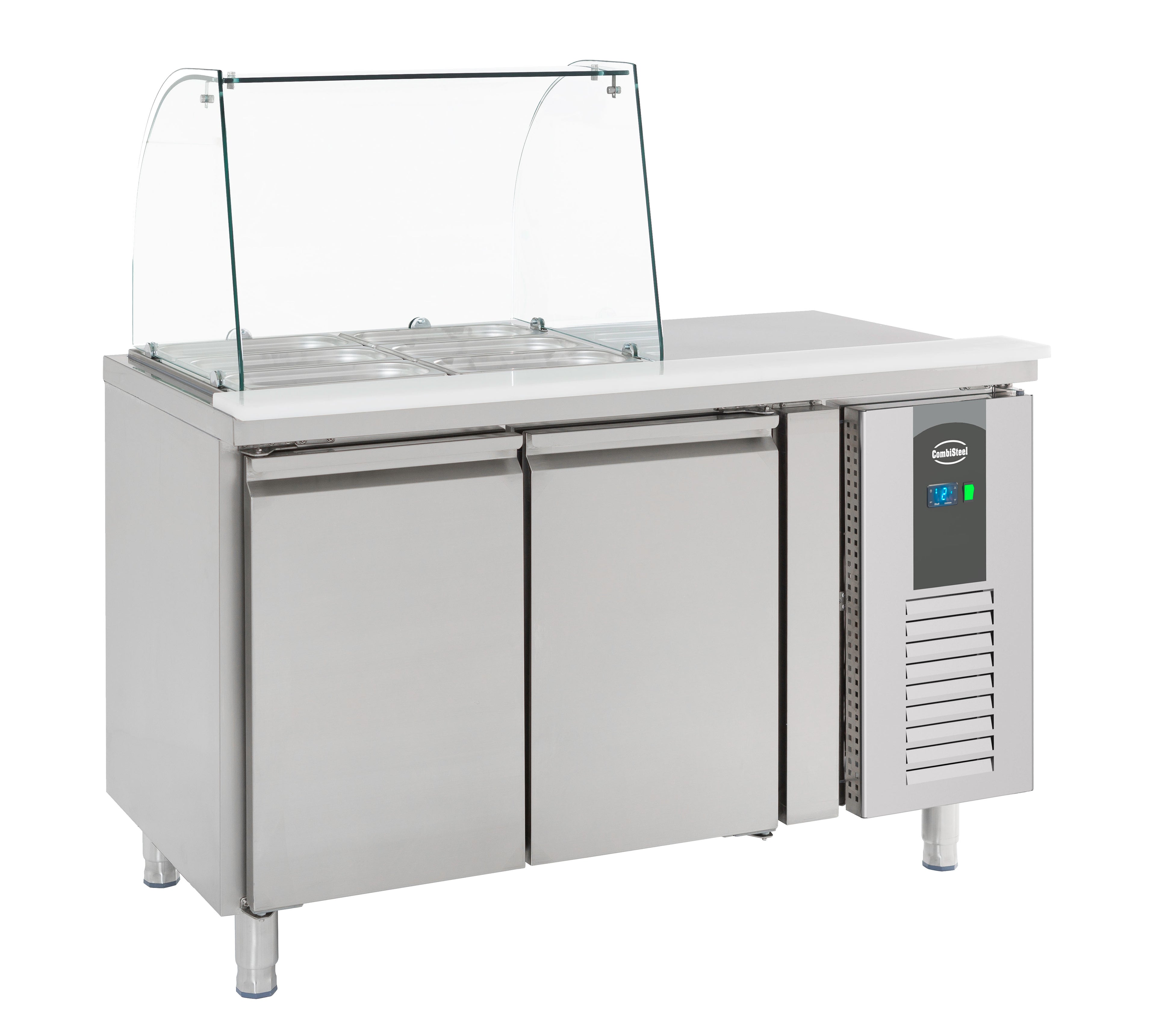 CombiSteel REFRIGERATED COUNTER WITH GLASS COVER 2 DOORS – commercial catering equipment