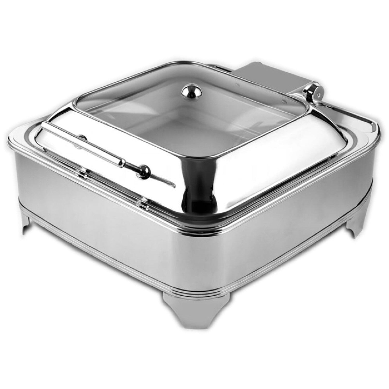 Chafing Dish Electric heating GN2/3 Glass lid Stainless steel 5.5 litres AD3202
