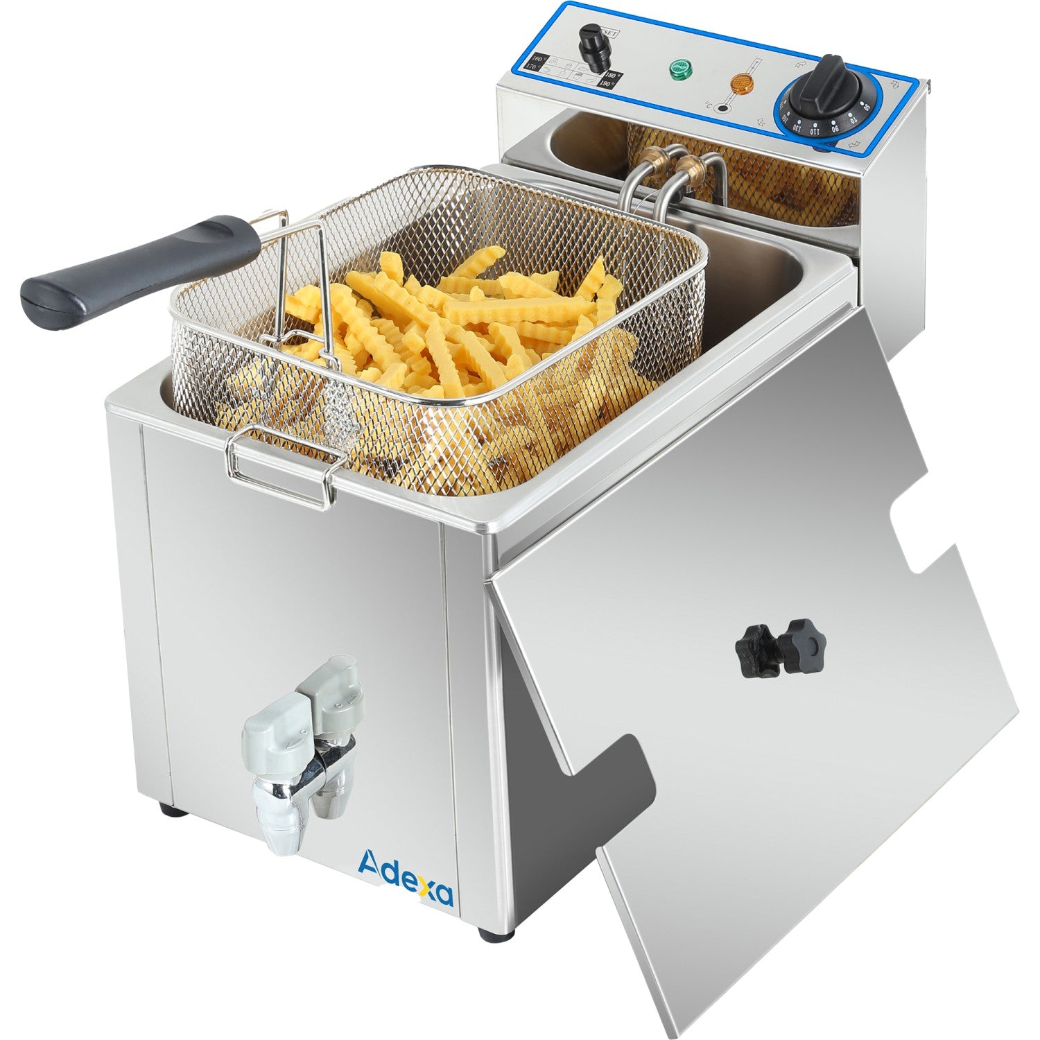 Commercial Electric Deep Fryer Countertop Single Tank 8 Litres 265x450x360mm AFR002