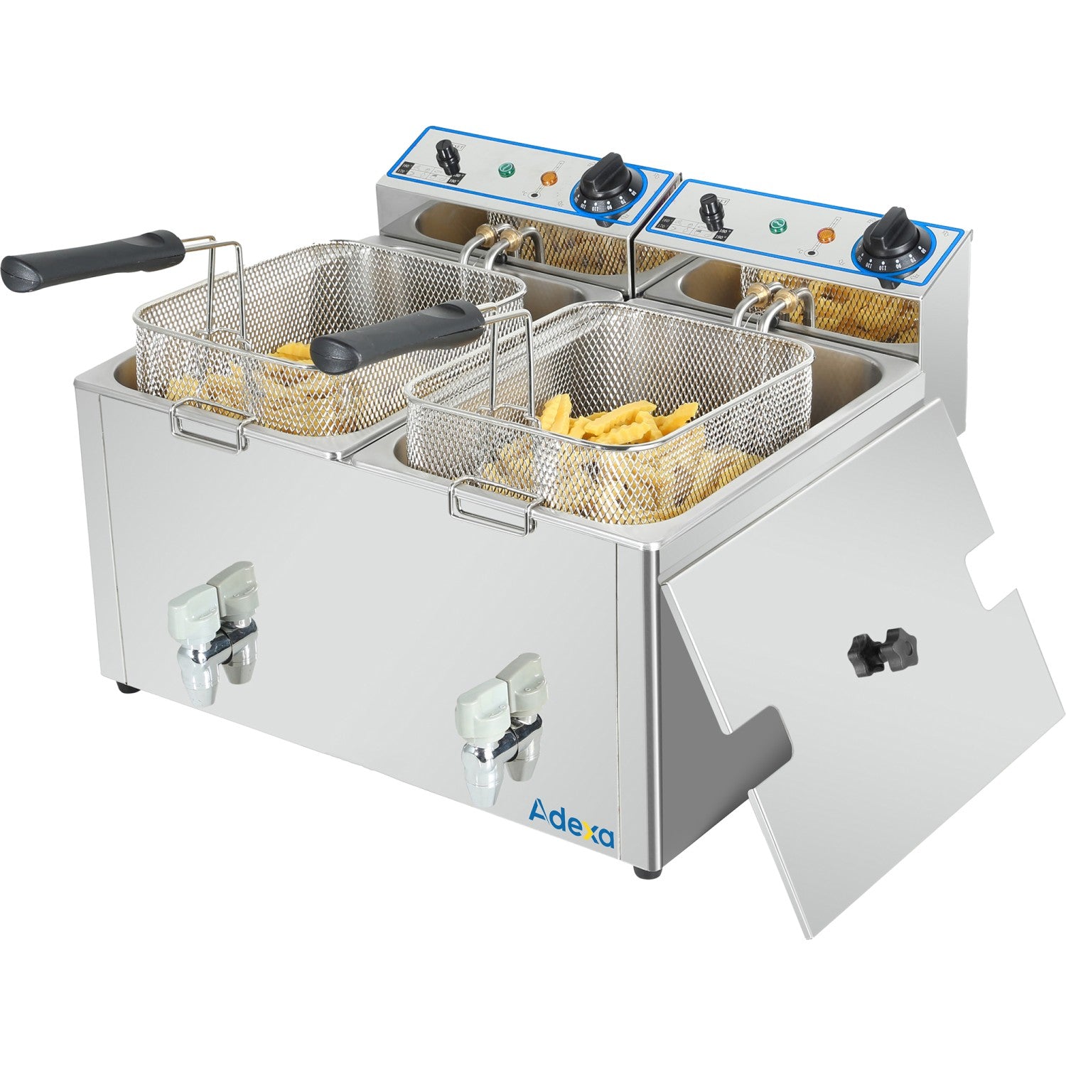 Commercial Electric Deep Fryer Countertop Double Tank 2x8 Litres 530x450x360mm AFR004