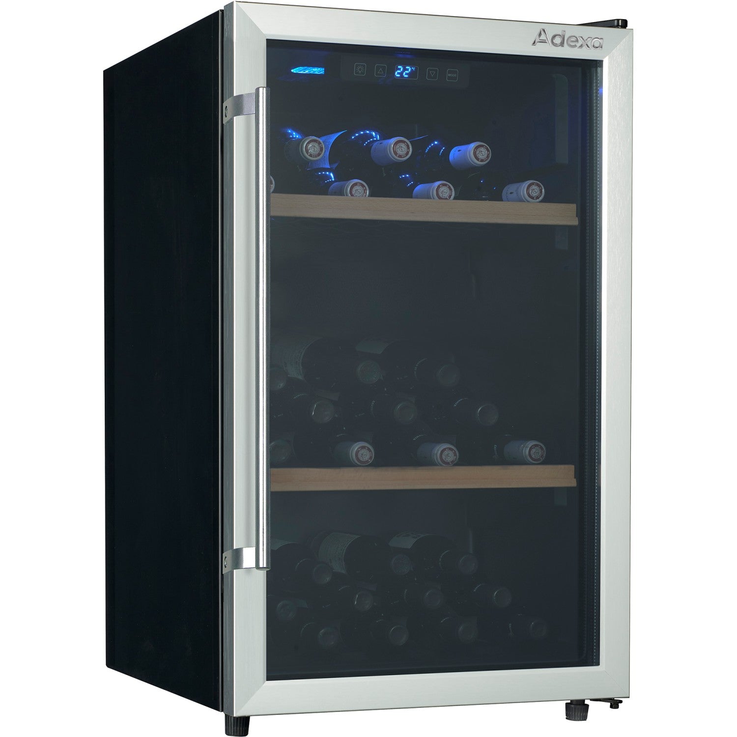Professional Glass Front Wine Cooler 130L Black/Silver AXW130