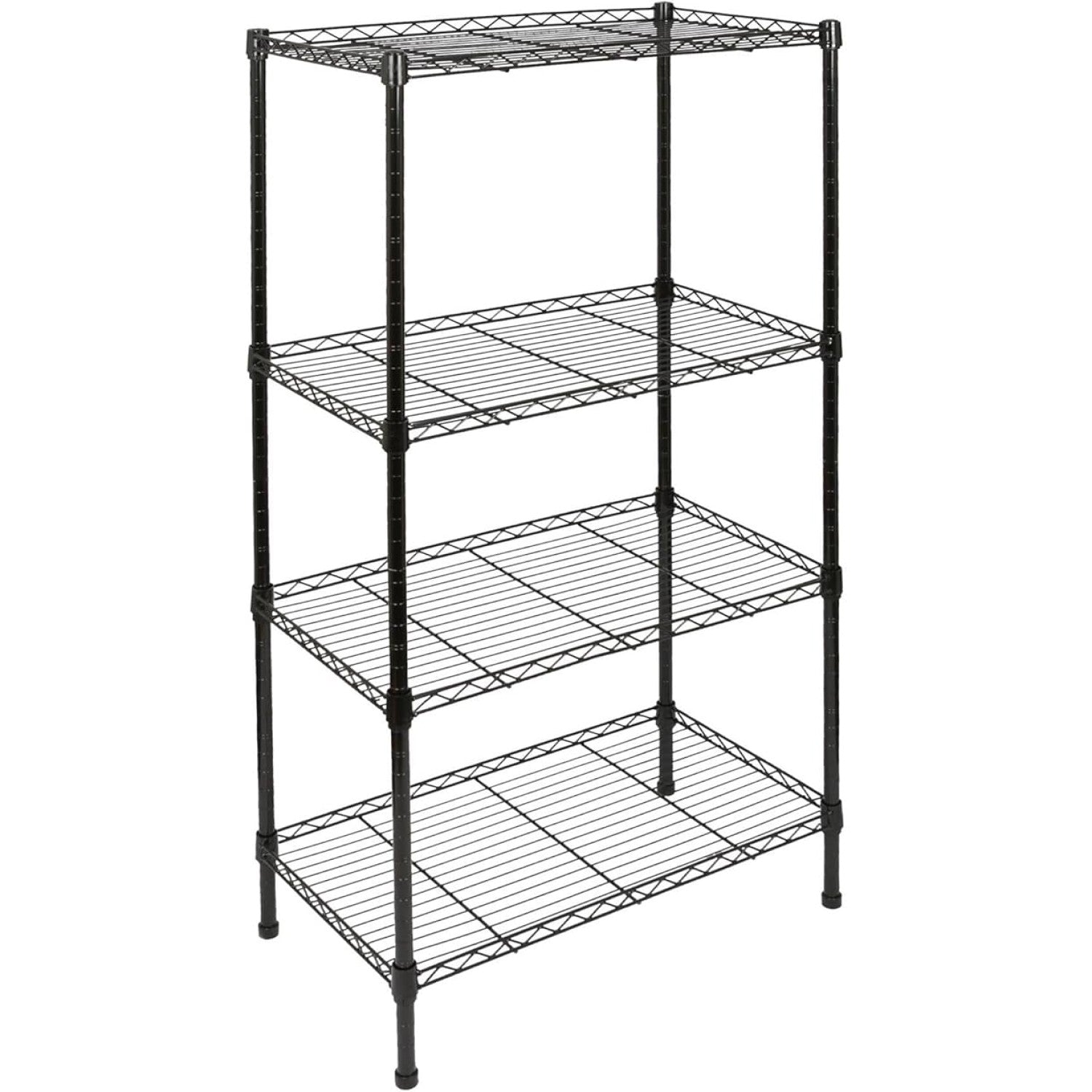 Light Duty Shelving Unit Mini 4 Tier Rack 360kg Width 600mm Depth 350mm Height 1200mm Black Wire AZON206
