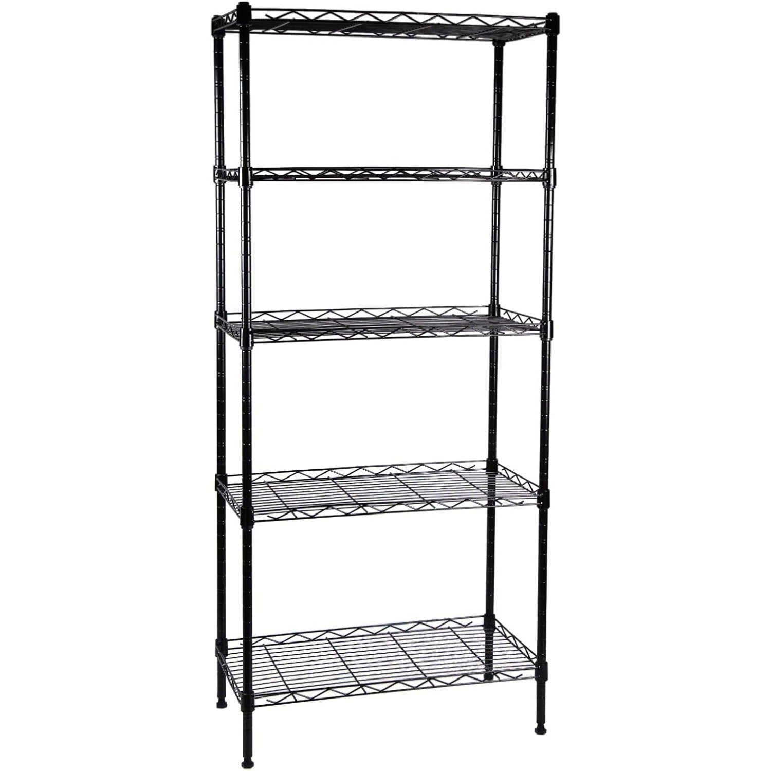 Light Duty Shelving Unit Mini 5 Tier Rack 450kg Width 600mm Depth 350mm Height 1500mm Black Wire AZON210