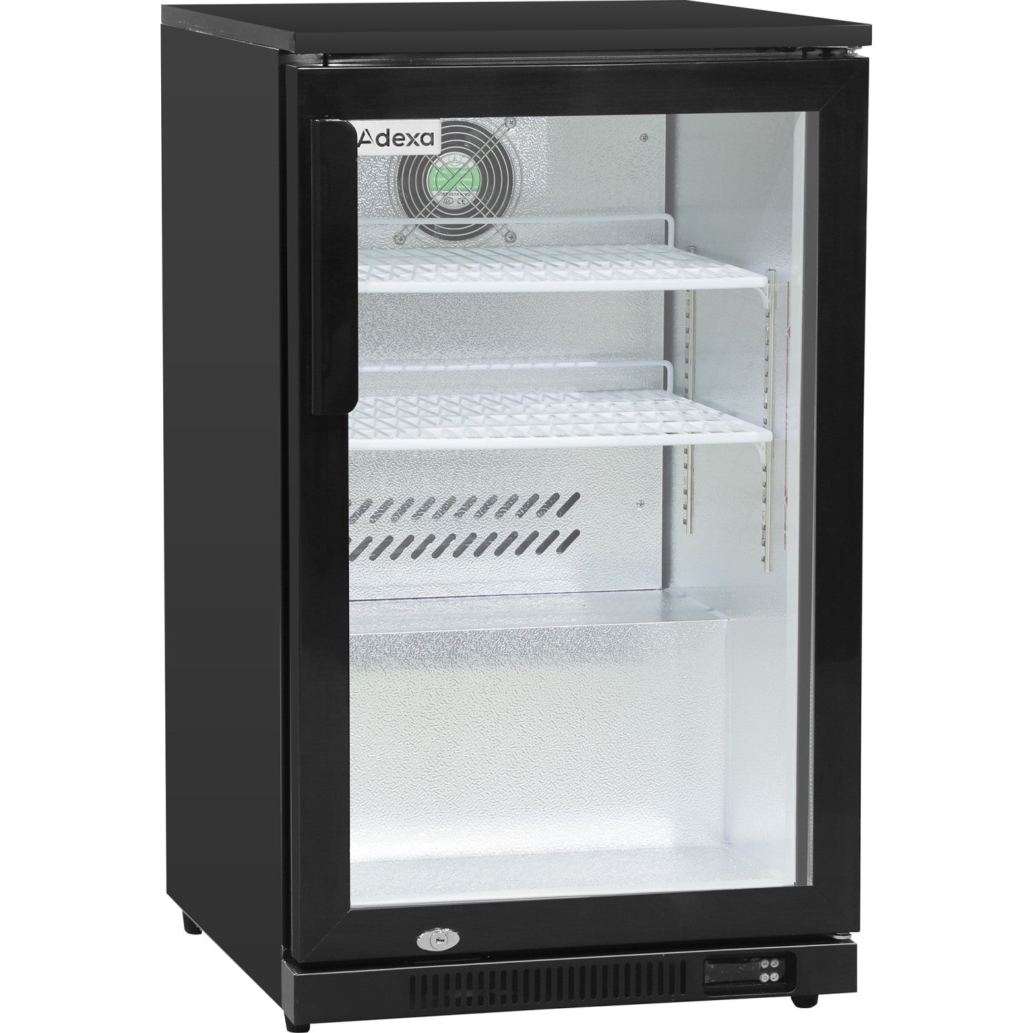 Commercial Back Bar Cooler 110 Litres 1 Hinged Glass Door Black 500x550x860mm BBC1