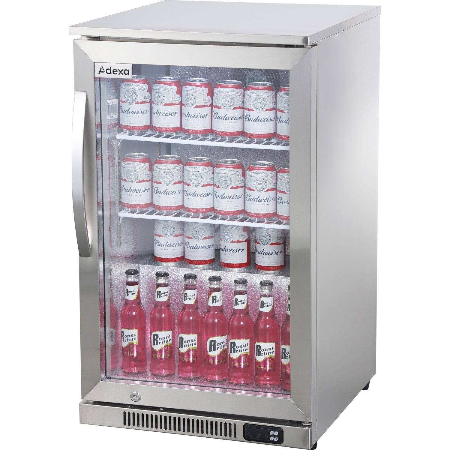 Commercial Back Bar Cooler 110 Litres 1 Hinged Glass Door Stainless Steel 500x550x860mm BBC1HS