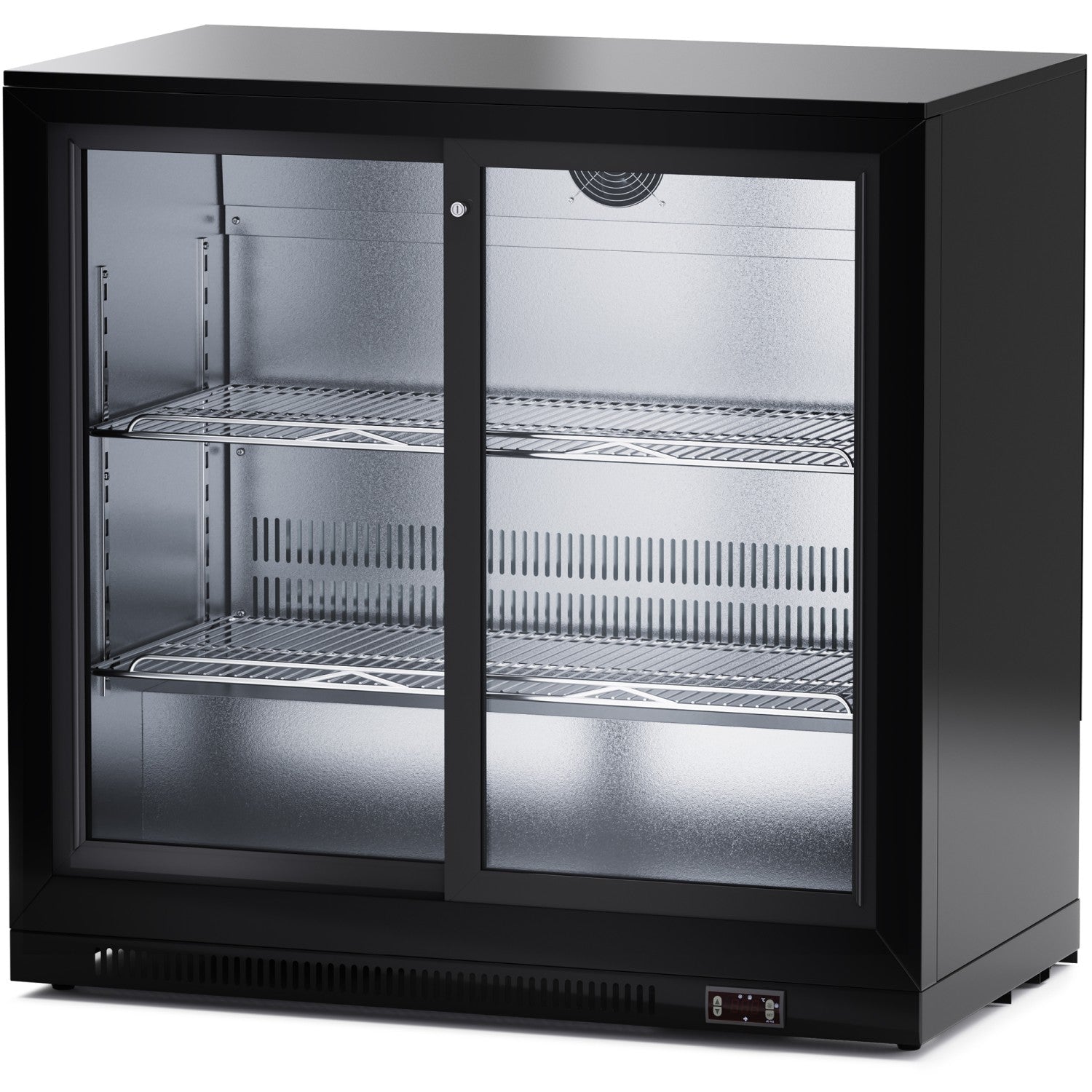 Back bar cooler 2 sliding doors 220 litres Black BC02PS