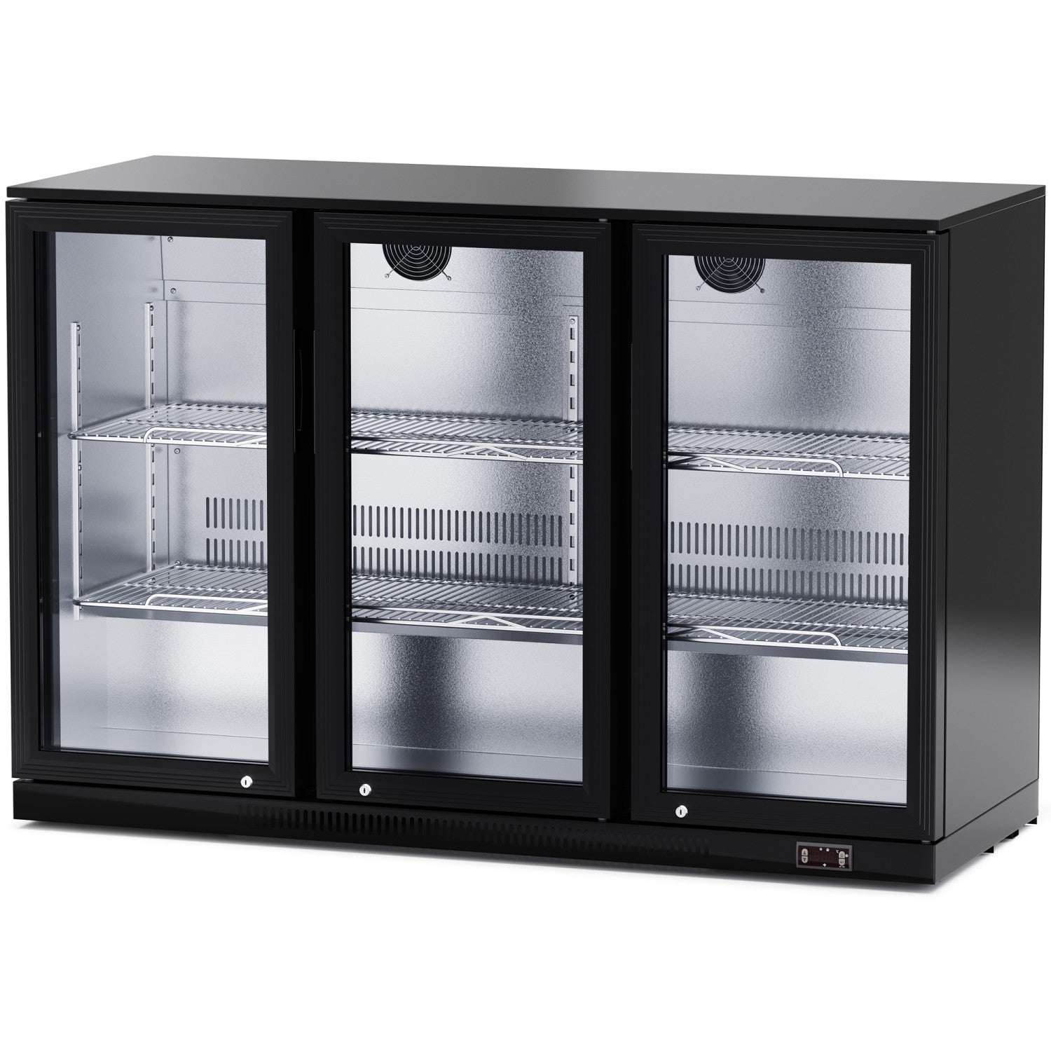 Back bar cooler 3 hinged doors 312 litres Black BC03PP