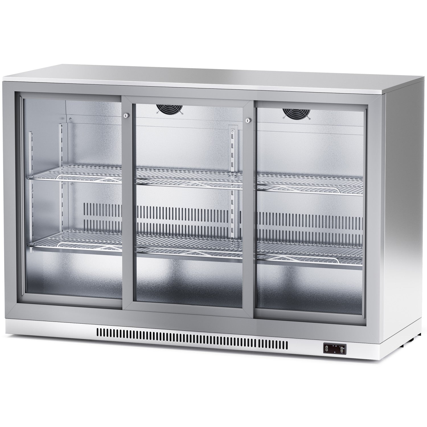 Back bar cooler 3 sliding doors 312 litres Stainless steel SSBC03PS