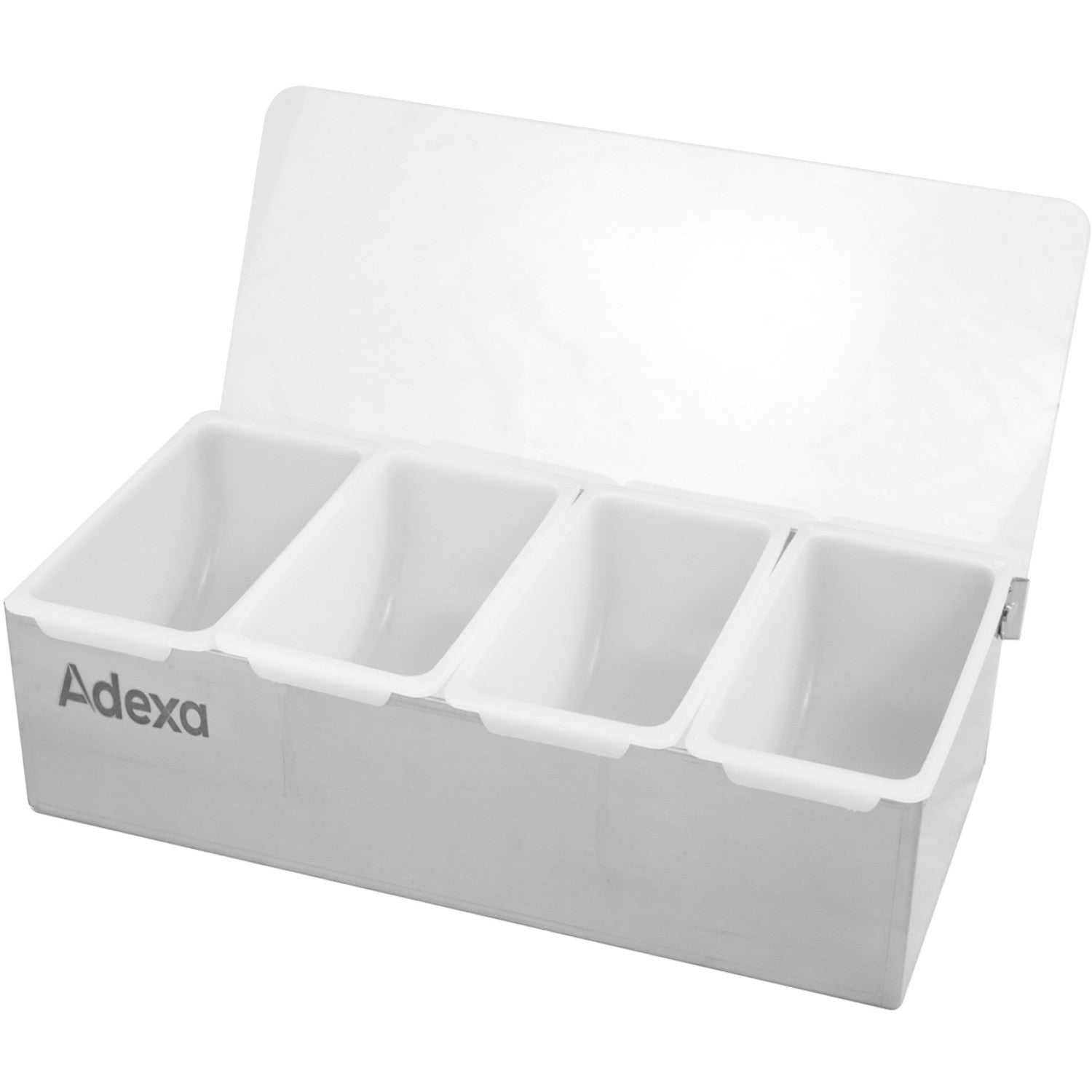 Garnish Tray / Condiment Dispenser with Lid 4 compartments Stainless steel &amp; Plastic CHB04