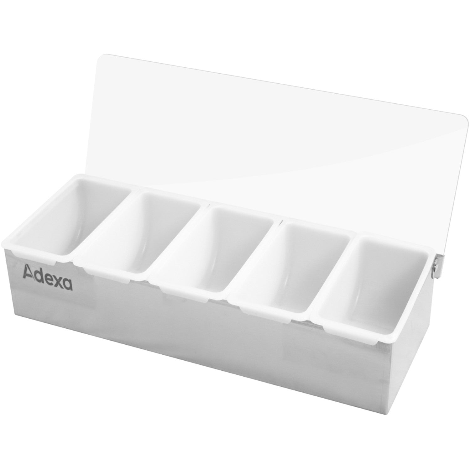 Garnish Tray / Condiment Dispenser with Lid 5 compartments Stainless steel &amp; Plastic CHB05