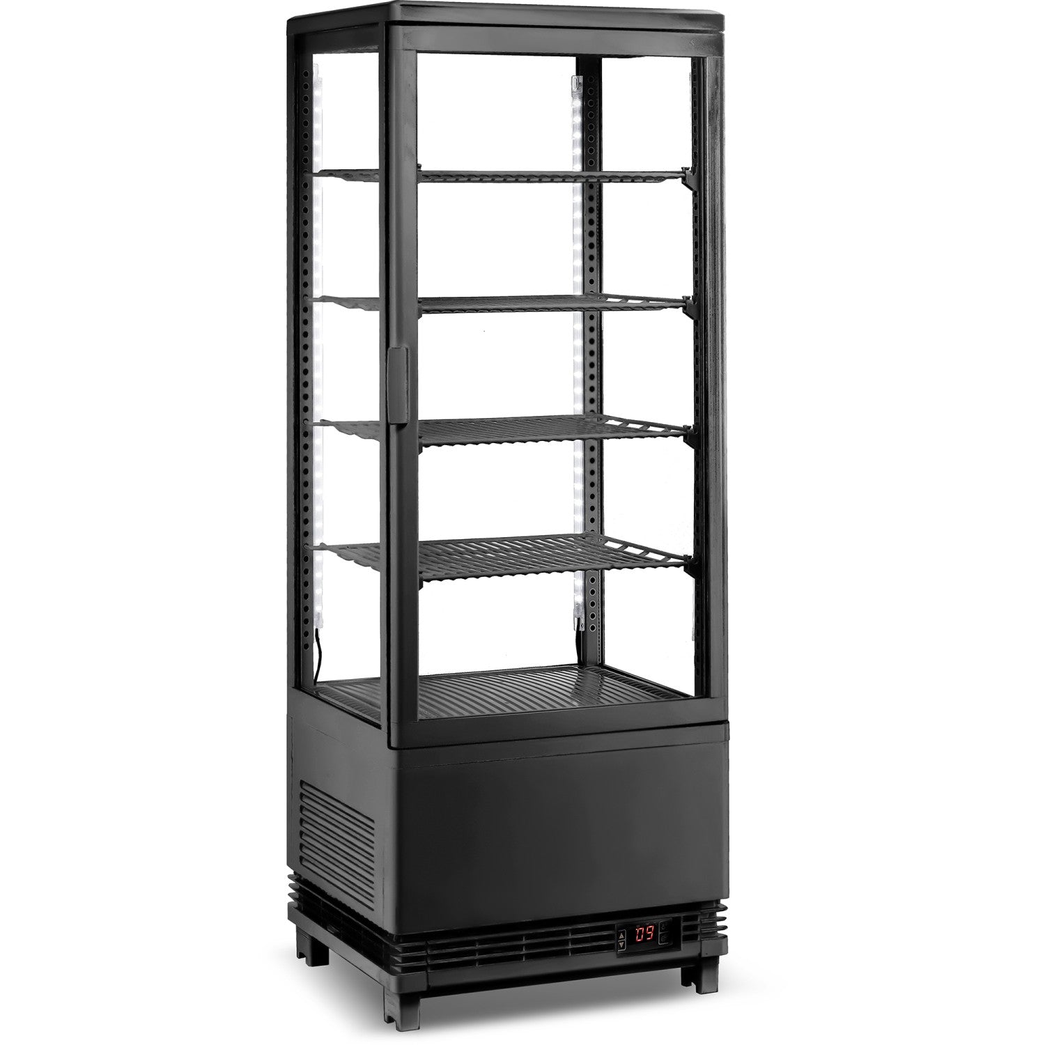 Countertop Display Fridge 98 litres 4 shelves Black 1 flat door CL98B