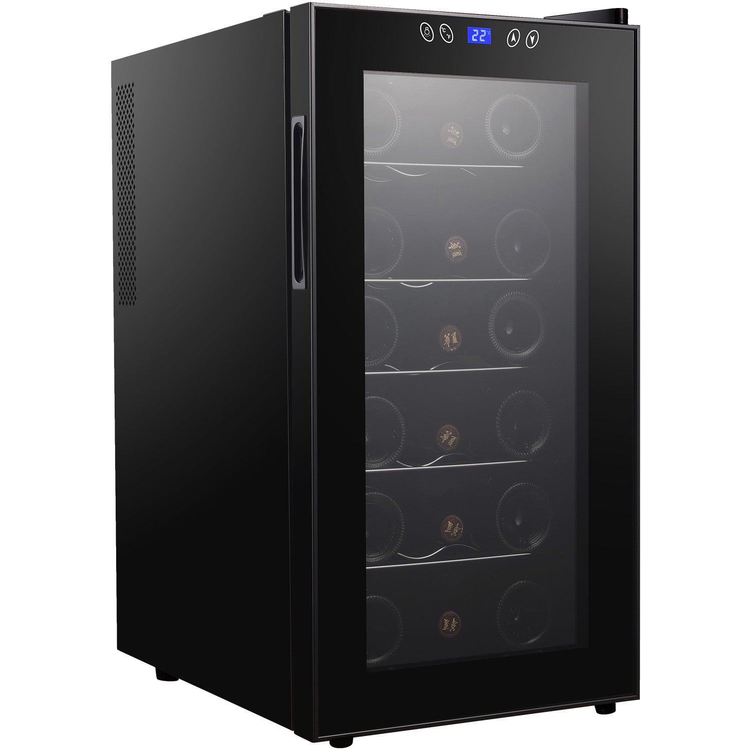 Professional Glass Front Wine Cooler 50 Litres Black CW52FD