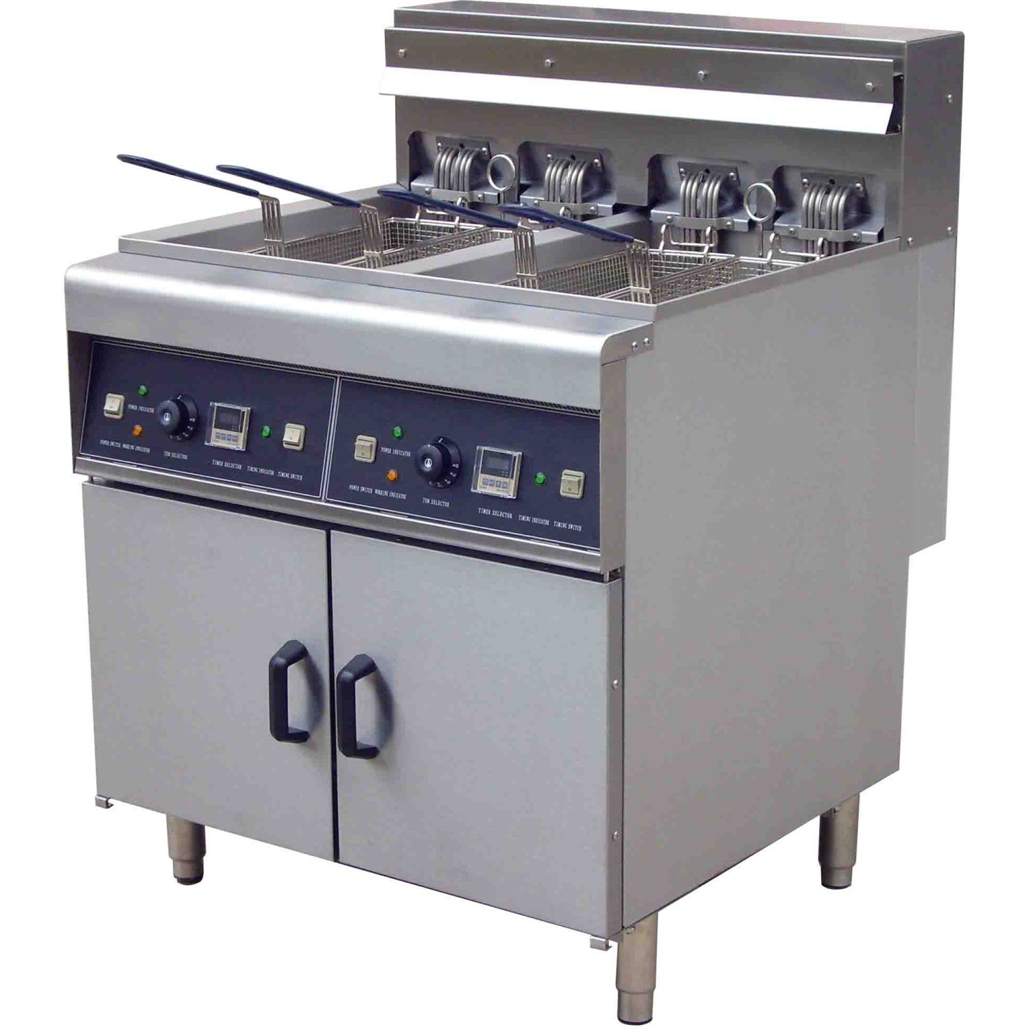 Professional Free Standing Electric Fryer Twin Tank 28L + 28L