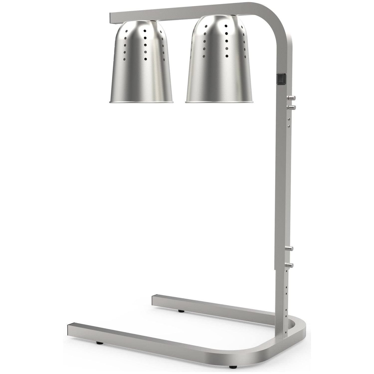 Double Head Freestanding Warming Lamp Infrared Food Warmer 470×360×759mm Silver Finish DS570