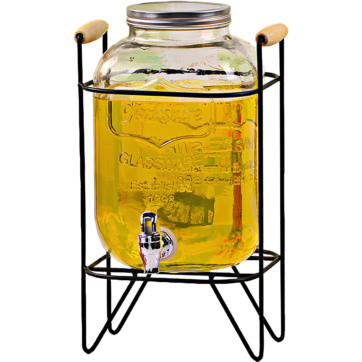 Glass Wine Dispenser 5 litres with Iron stand DTJ092