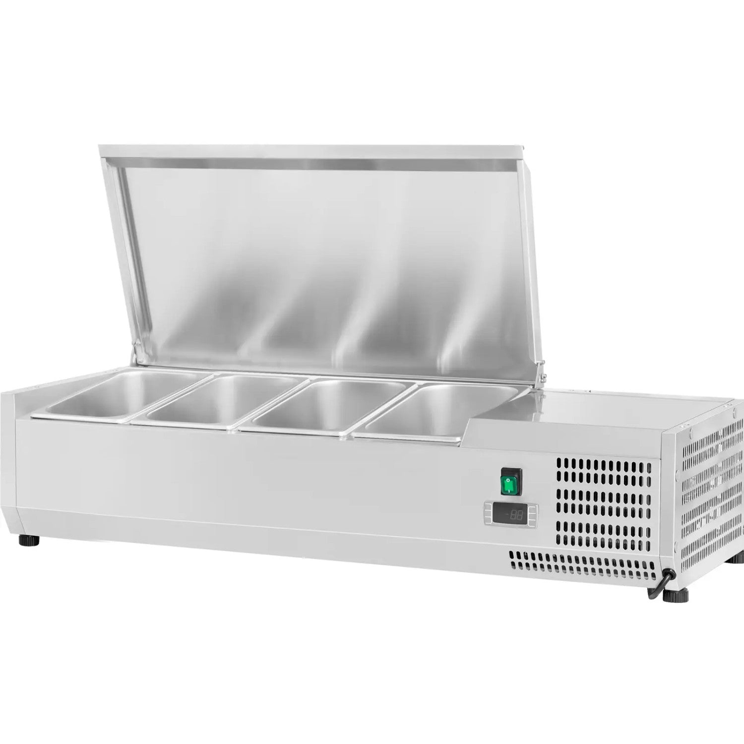 Refrigerated Servery Prep Top 1200mm 4xGN1/3 Depth 380mm Stainless steel lid GA512