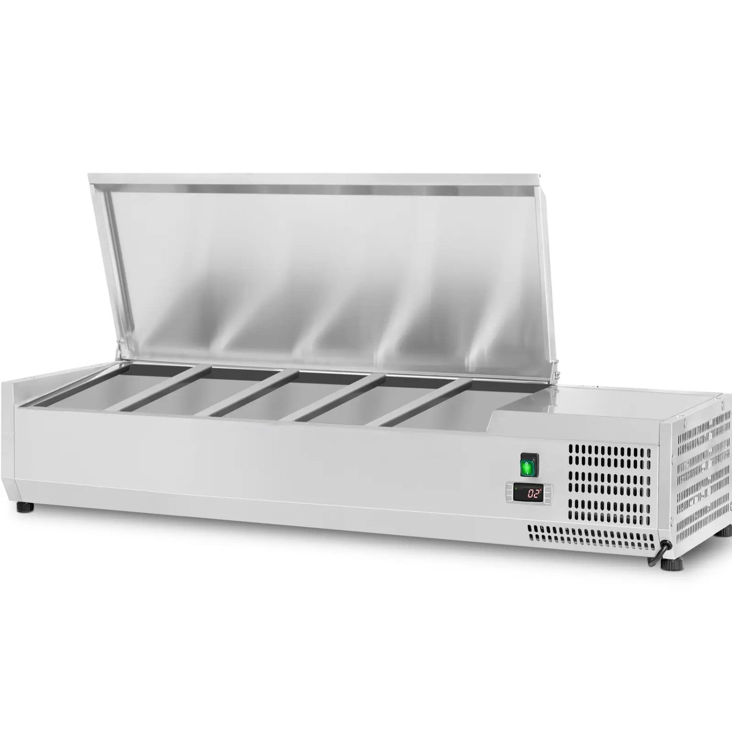 Refrigerated Servery Prep Top 1400mm 6xGN1/3 Depth 380mm Stainless steel lid GA514
