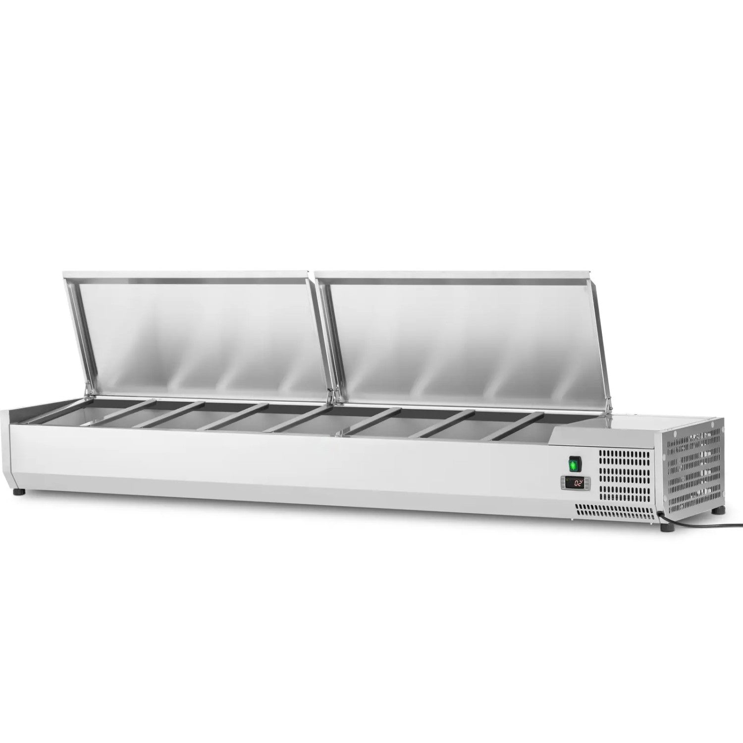 Refrigerated Servery Prep Top 1800mm 8xGN1/3 Depth 380mm Stainless steel lid GA518