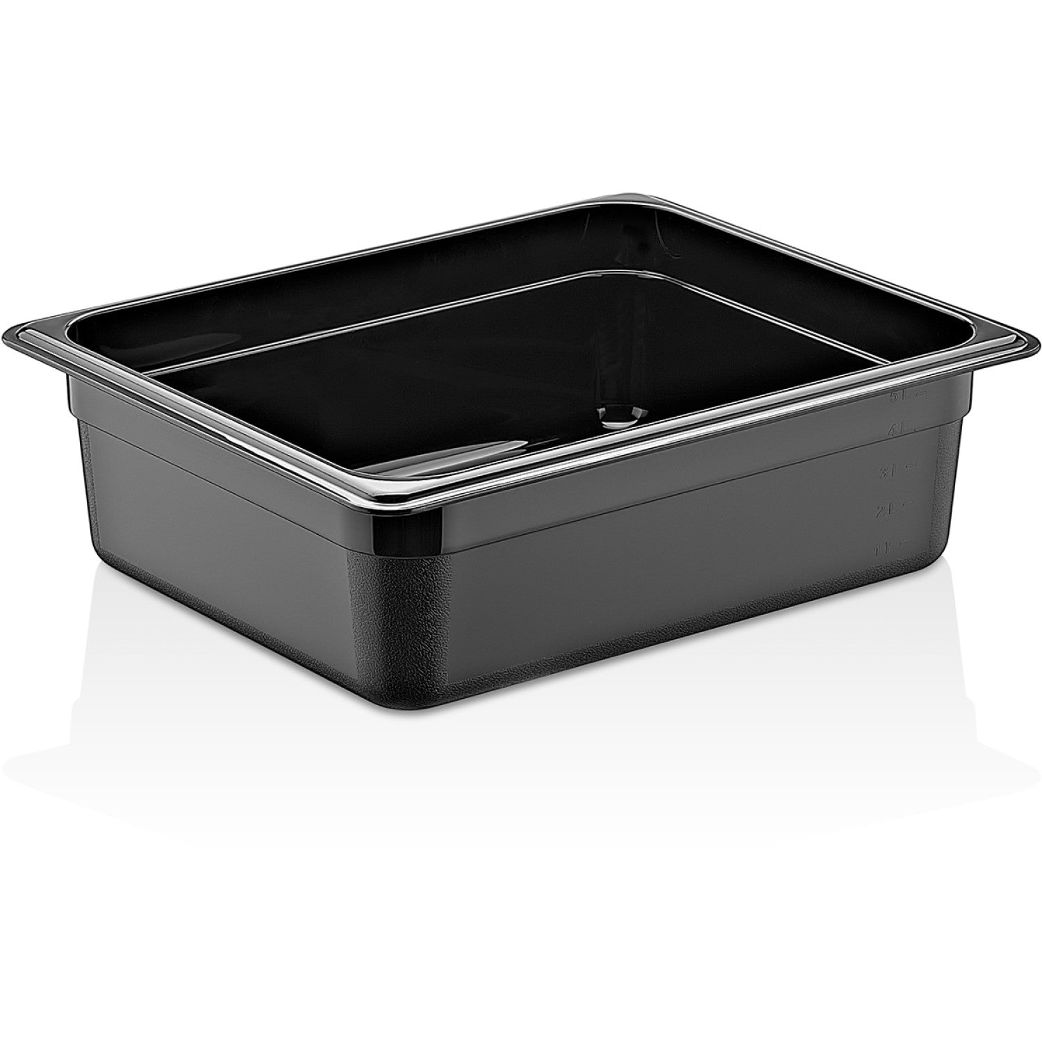 Polycarbonate Gastronorm Pan GN1/2 Depth 100mm Black 5 litres GNP12100B