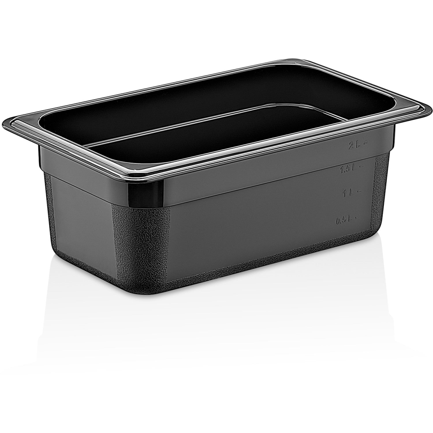 Polycarbonate Gastronorm Pan GN1/4 Depth 100mm Black 2 litres GNP14100B