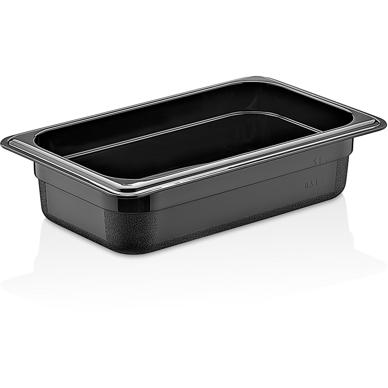 Polycarbonate Gastronorm Pan GN1/4 Depth 65mm Black 1.5 litres GNP1465B