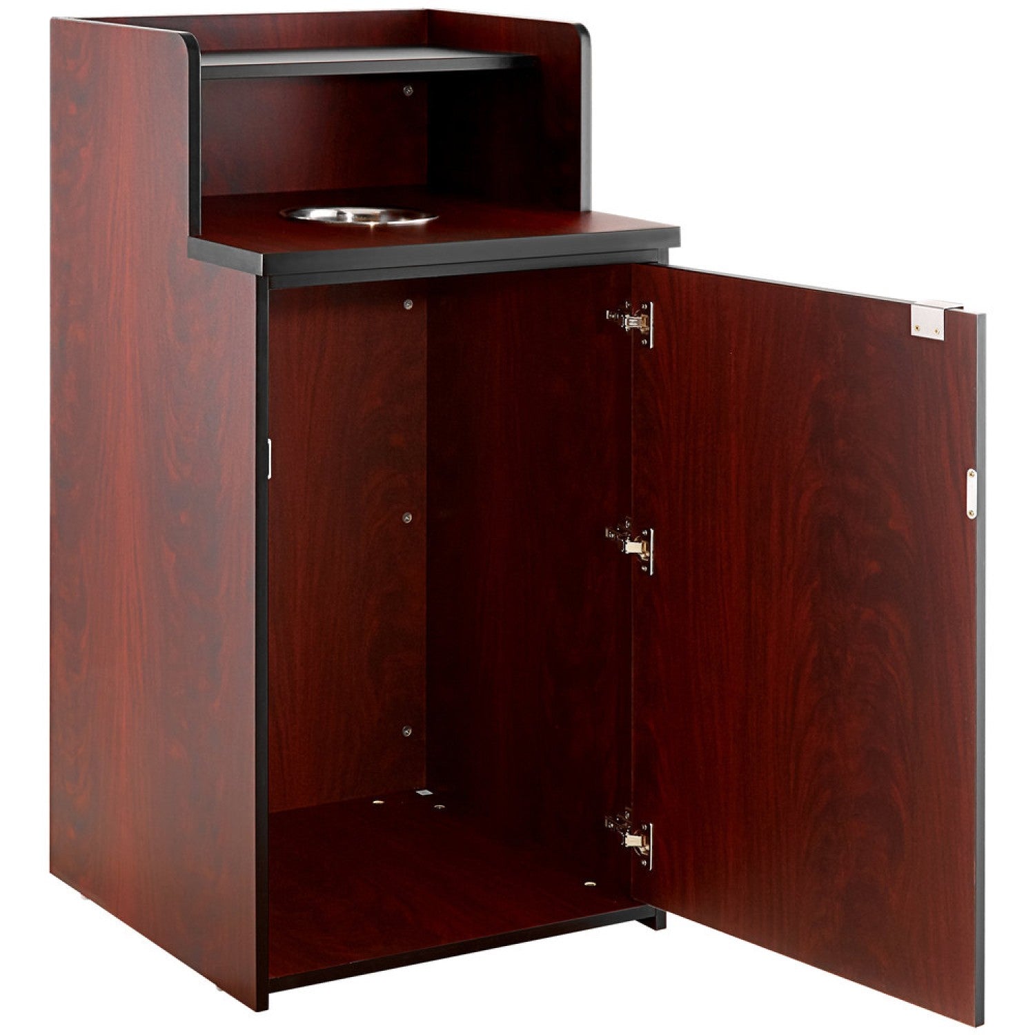 Waste Bin Enclosure Cabinet with Drop hole and Tray shelf 625x605x1210mm Mahogany GSLJ0003M